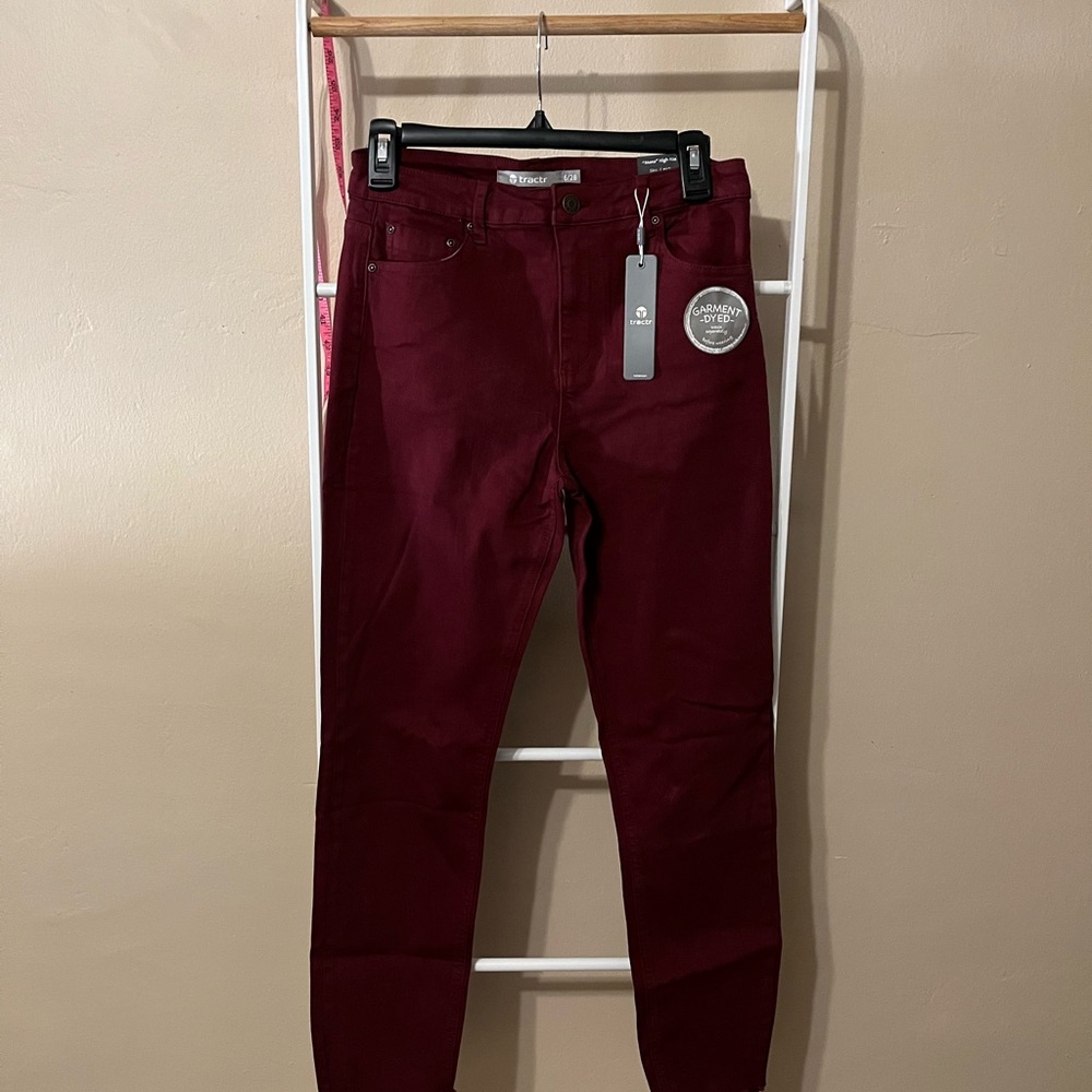 Tractr Red High Rise Cropped Denim Women’s 6/28